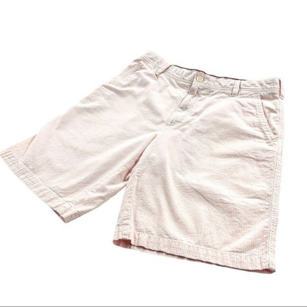 IZOD Mens Shorts Seersucker Light Pink Striped size 33 10214